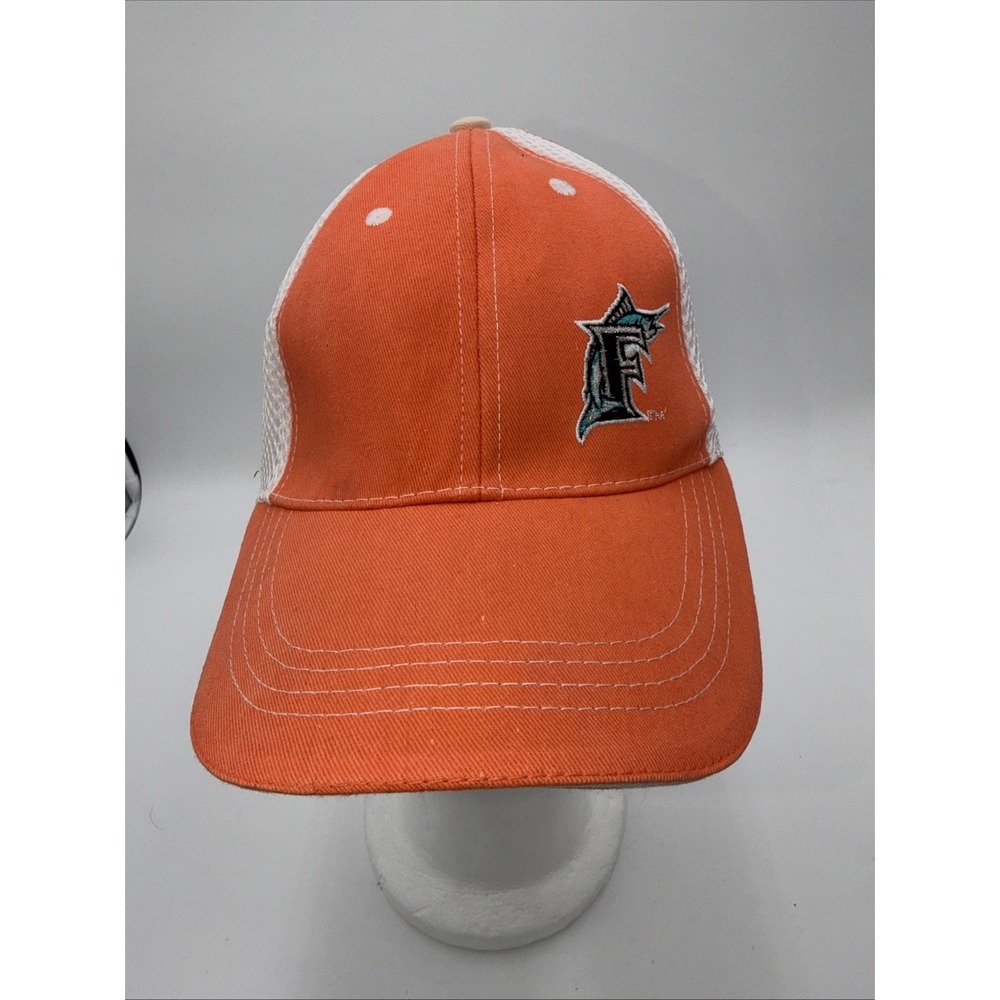Vintage‎ Florida Marlins Hat Cap Orange Wht MLB Baseball Adjustable Promo Napa